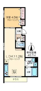 カーサOZアザレア【1階】の間取り