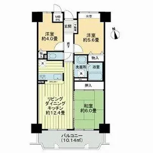 ライオンズマンション和歌山関戸壱番館 207号室【2階】の間取り