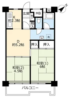 URハイタウン塩浜【2階】の間取り