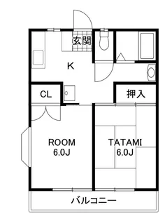 亀の子ハイツ【1階】の間取り