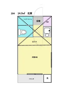 オッコ-ララ津田沼No.1【2階】の間取り