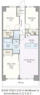 サンパレス綾瀬【7階】の間取り