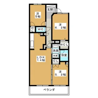 レジディア泉【5階】の間取り