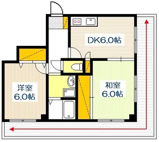 リバーサイドコーポ広瀬【2階】の間取り