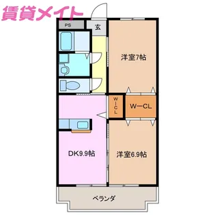 ブルースカイマンションVII【7階】の間取り