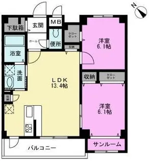 レシェンテ【2階】の間取り