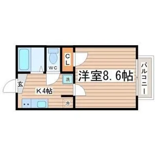 コーポベルII【1階】の間取り