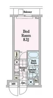 クロノガーデン神楽坂【4階】の間取り