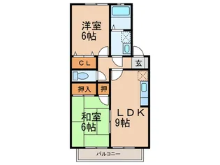 カンパ-ニュ西村A棟【2階】の間取り