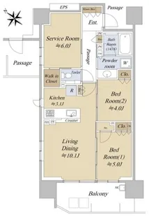シティハウス巣鴨【13階】の間取り