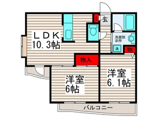 メゾンドボヌ-ル梅島【1階】の間取り