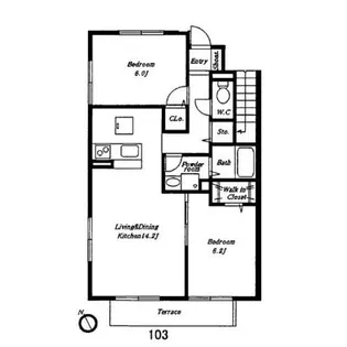 ディアコート【2階】の間取り