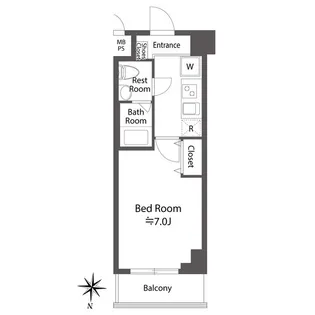 ルクレ中落合【6階】の間取り