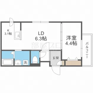 メニーズコート東屯田通【4階】の間取り