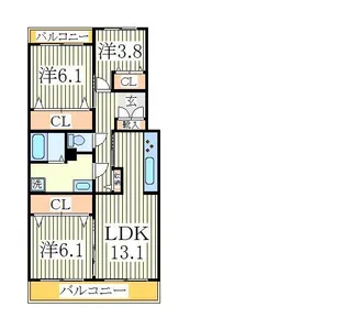 テレパレス柏てるて 南街区 3号棟【2階】の間取り