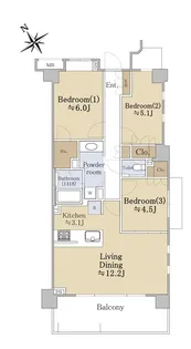 ブランズ東中野プレシアス【3階】の間取り