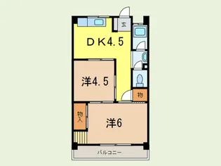 ヴィラ本山【2階】の間取り
