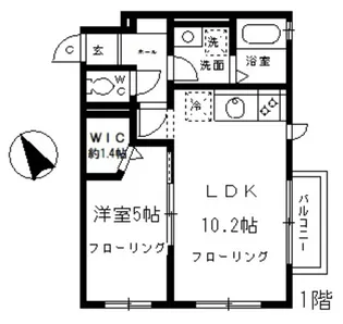 クローバーハイツ【1階】の間取り