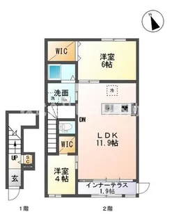 (角部屋)グリーンヒル【2階】の間取り