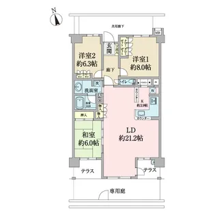 レーベンハイム朝霞台グランジール【1階】の間取り