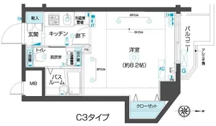 フェニックス武蔵関参番館【8階】の間取り