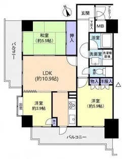 城南通りパークマンション【6階】の間取り