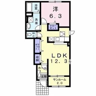 フォンテーヌ【1階】の間取り