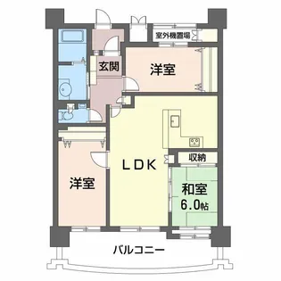 アドバンス21ヴェルテ白石 弐番館【12階】の間取り