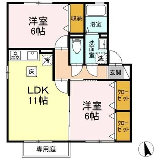 キャッスル徳久 C棟【1階】の間取り
