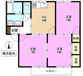 ホープ泉 B棟【1階】の間取り