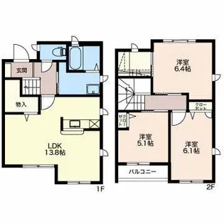 エル ファミリオ駅南【2階】の間取り