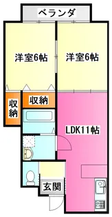 クレアールライフ金田【2階】の間取り