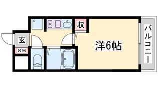 エステムコート神戸県庁前【6階】の間取り