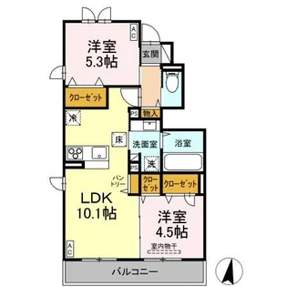 トリシア中條 B【1階】の間取り