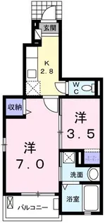 ラフレシール あきる野【1階】の間取り