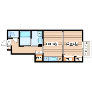 アンセル長町B【1階】の間取り