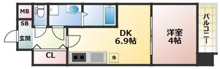 レオンコンフォート難波南【14階】の間取り
