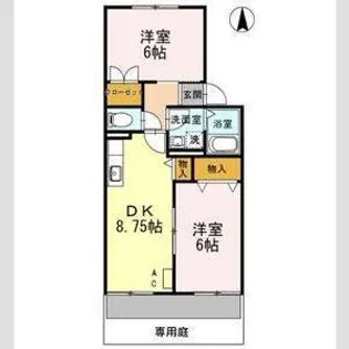 ハイカムール青山【2階】の間取り