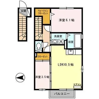 ディア木ノ下【2階】の間取り