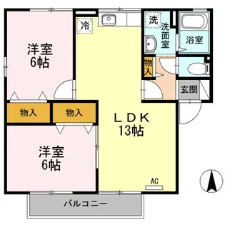 ソレイユハイム B【2階】の間取り