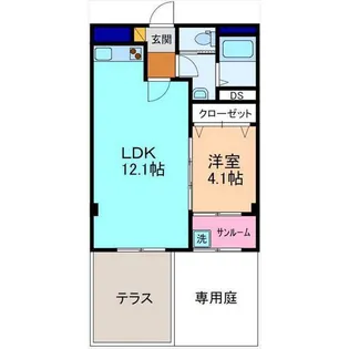 ファーストアヴェニュー長土塀【1階】の間取り