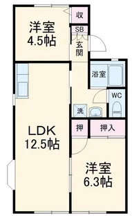 セジュール習志野【2階】の間取り