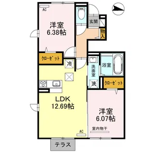 ルミエールかみや【1階】の間取り