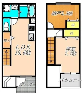 プロムナード春【1階】の間取り