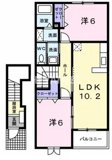 KCコーポ平山B【2階】の間取り
