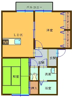 舞尾レジデンス【1階】の間取り