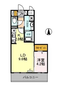 レジデンス喜志【5階】の間取り