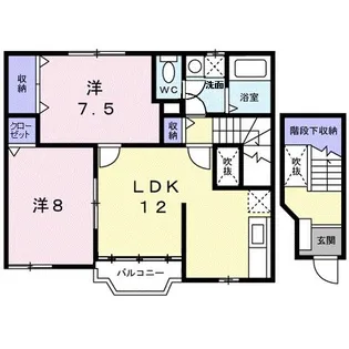 ソレイユ・アン【2階】の間取り