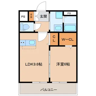 ミリーサ東部【3階】の間取り