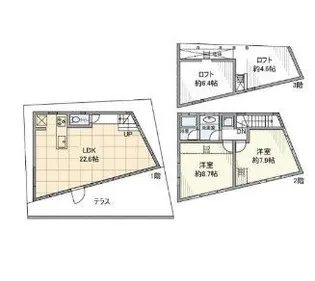 東京都大田区鵜の木1【一戸建】の間取り